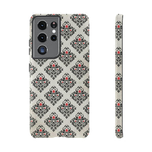 Grey Rose Gothic Flower Samsung Case (Protective) Samsung Galaxy S21 Ultra Glossy Phone Case