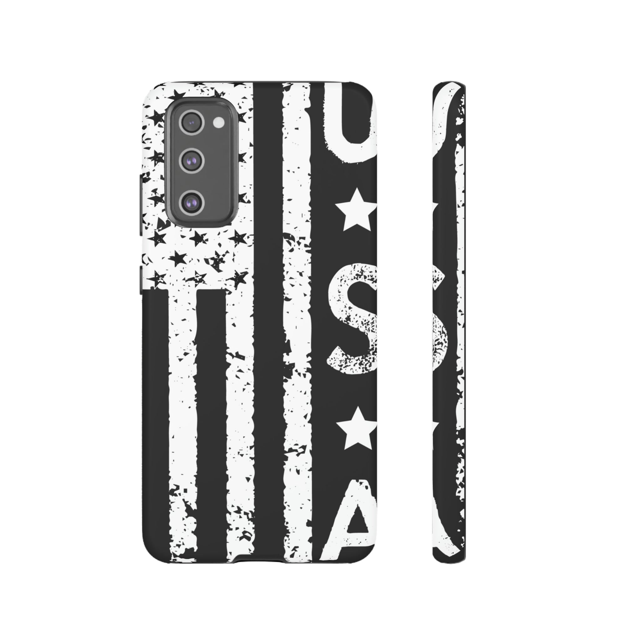 Black n White U.S Flag Android Case (Protective) Samsung Galaxy S20 FE Matte Phone Case