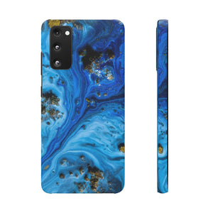 Blue Ice Melt Ink Art Android Case (Slim) Samsung S20 FE Glossy Phone Case