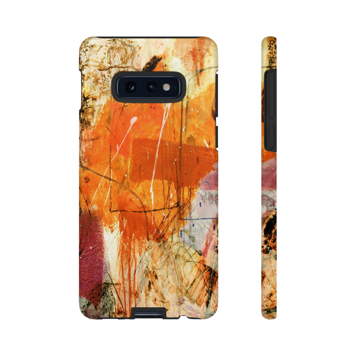 Abstract Orange Art Android Case (Protective) Samsung Galaxy S10E Glossy Phone Case