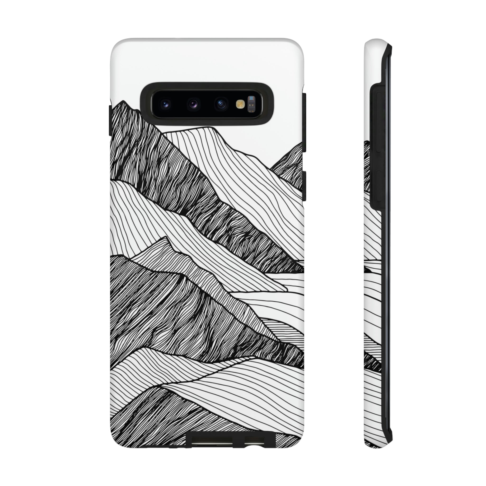 Mountain Line Art Android Case (Protective) Samsung Galaxy S10 Matte Phone Case