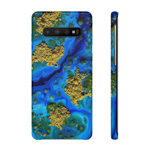 Blue Clear Ocean Ink Art Android Case (Slim) Samsung Galaxy S10 Glossy Phone Case