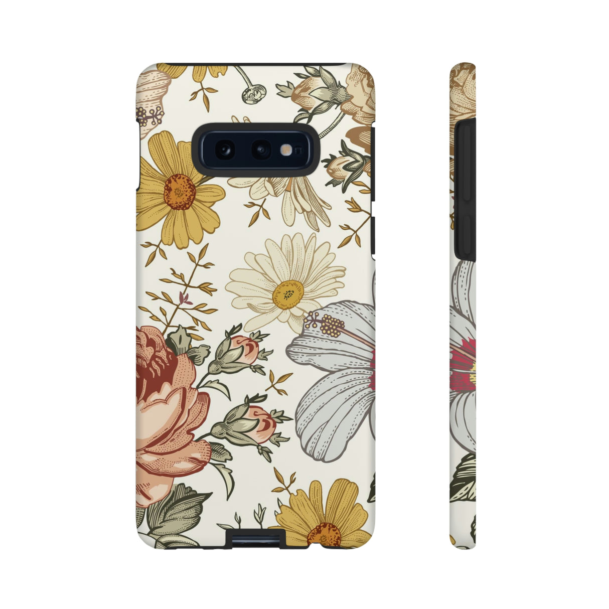 Linear Vintage Flower Samsung Case (Protective) Samsung Galaxy S10E Matte Phone Case