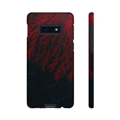 Dark Red Space Ink Art Android Case (Protective) Samsung Galaxy S10E Matte Phone Case