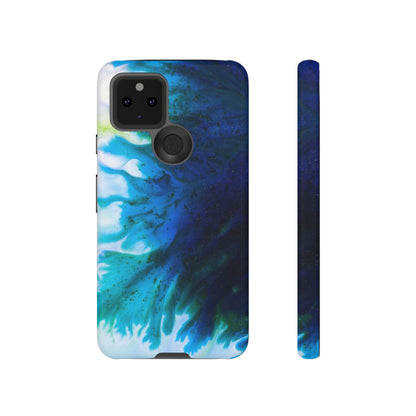 Blue Liquid Ink Art Android Case (Protective) Google Pixel 5 5G Matte Phone Case