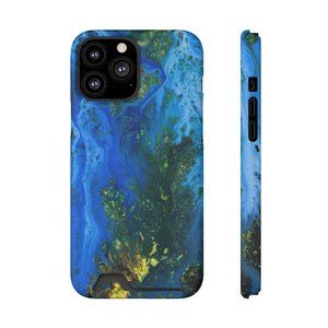 Blue Globe Ink Art iPhone Case (Card) iPhone 13 Pro Max Matte With gift packaging Phone Case