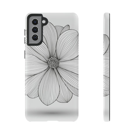 Black n White Dahlia Android Case (Protective) Samsung Galaxy S21 Plus Glossy Phone Case