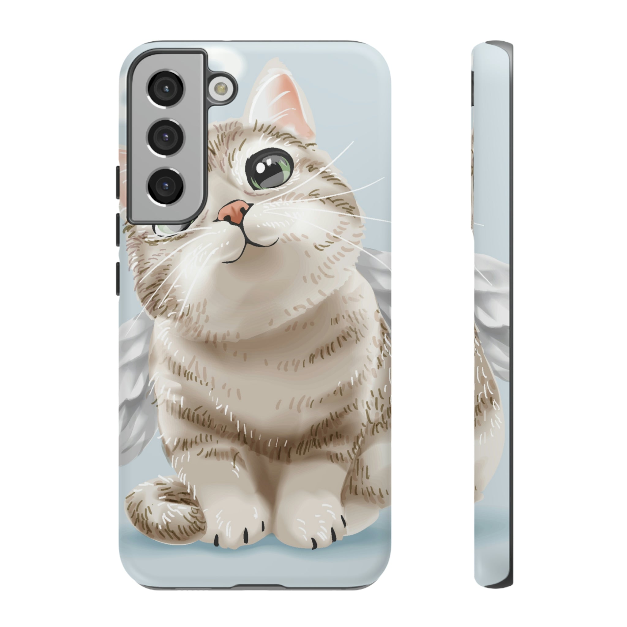 Cute Angel Cat Android Case (Protective) Samsung Galaxy S22 Plus Matte Phone Case