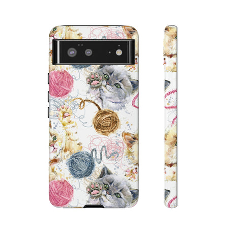 Cute Kitten Pattern Android Case (Protective) Google Pixel 6 Glossy Phone Case