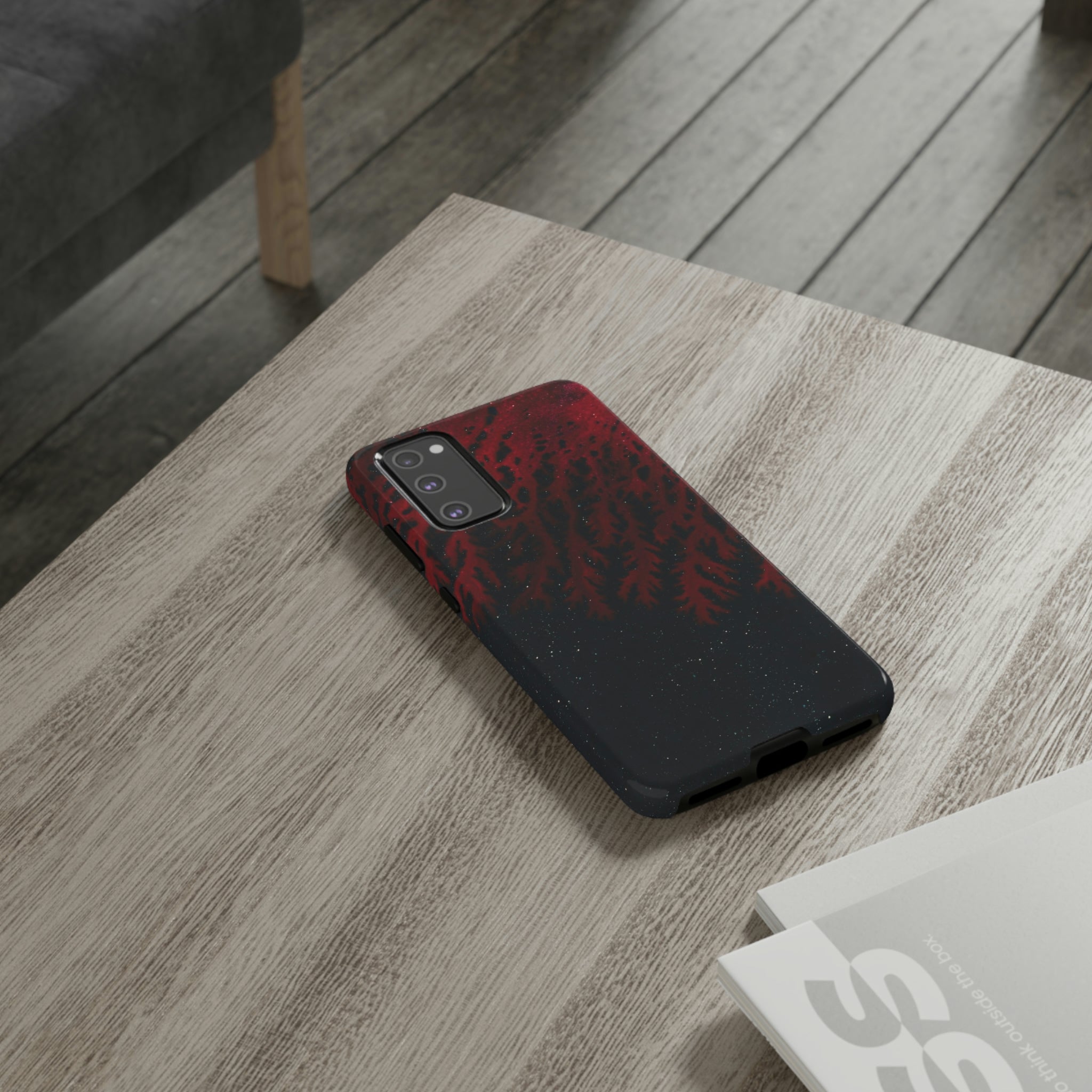 Dark Red Space Ink Art Android Case (Protective) Phone Case