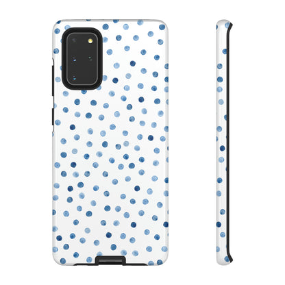 Blue Dots Pattern Android Case (Protective) Samsung Galaxy S20+ Glossy Phone Case