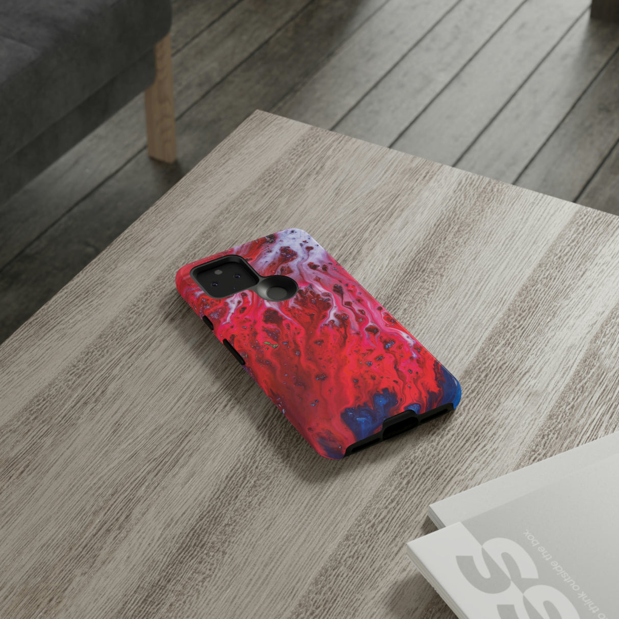 Bright Red Ink Art Android Case (Protective) Phone Case