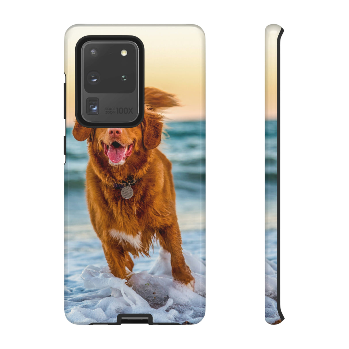 Happy Beach Dog Android Case (Protective) Samsung Galaxy S20 Ultra Glossy Phone Case