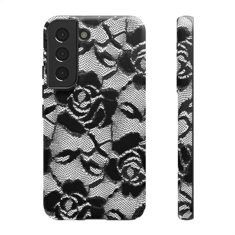 Black Rose Lace Gothic Flower Samsung Case (Protective) Samsung Galaxy S22 Matte Phone Case