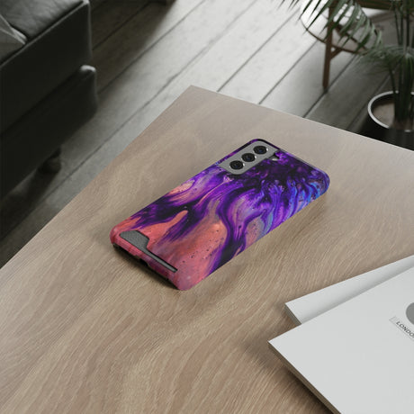 Purple Flow Ink Art Android Case (Card) Phone Case