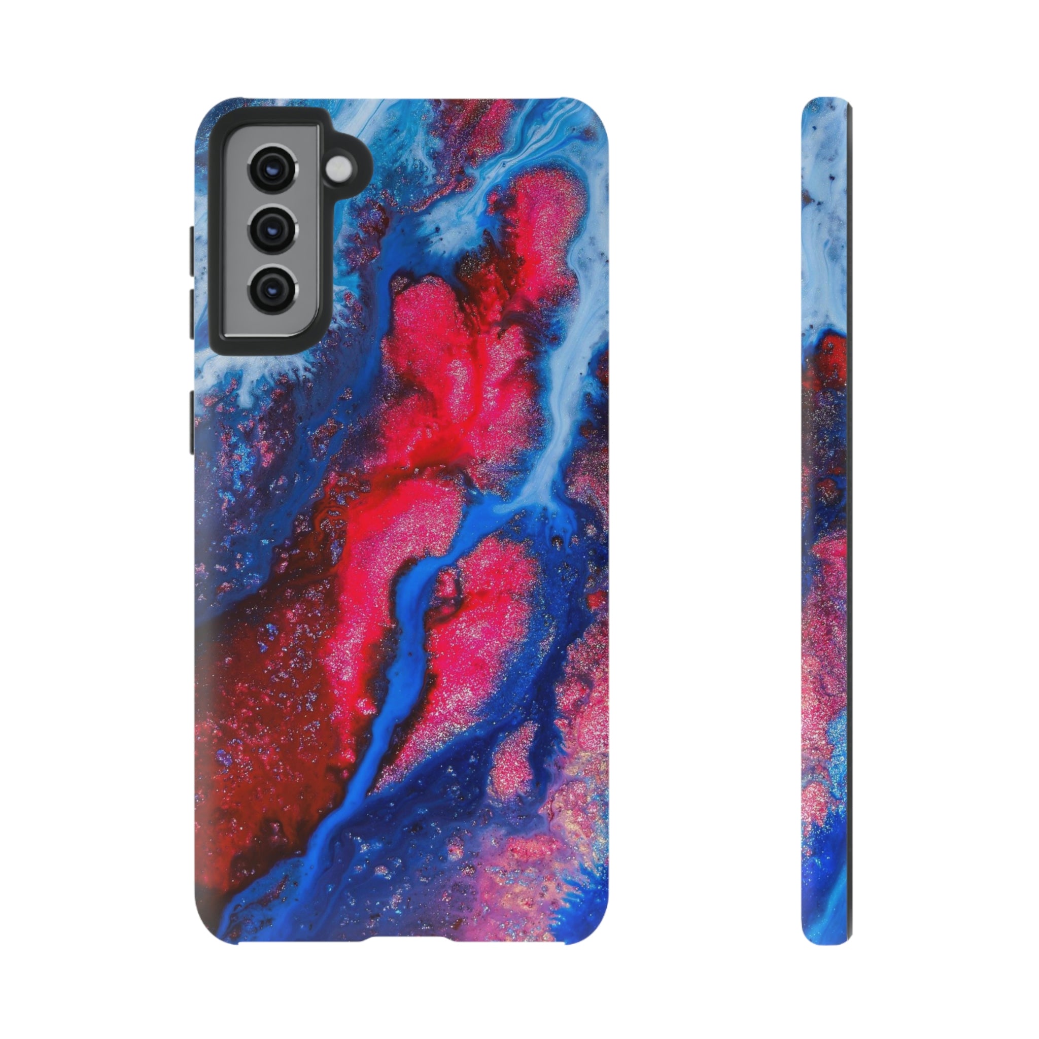 Red n Blue Ink Art Android Case (Protective) Samsung Galaxy S21 Plus Matte Phone Case