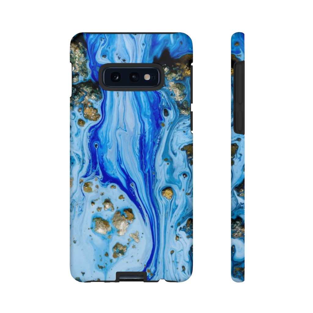 Blue Ice Ink Art Android Case (Protective) Samsung Galaxy S10E Matte Phone Case