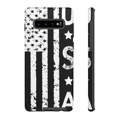 Black n White U.S Flag Android Case (Protective) Samsung Galaxy S10 Plus Matte Phone Case