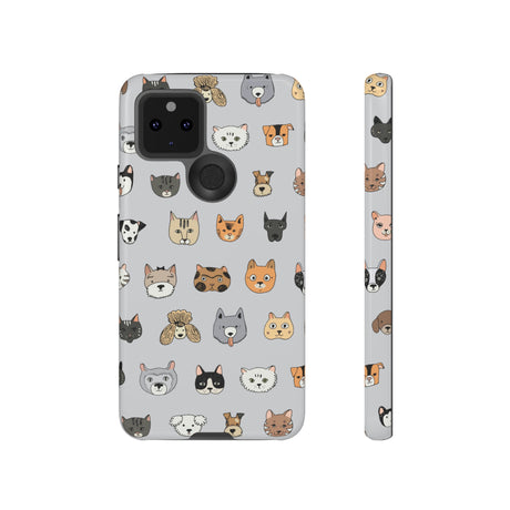 Cats n Dogs Pattern Android Case (Protective) Google Pixel 5 5G Glossy Phone Case