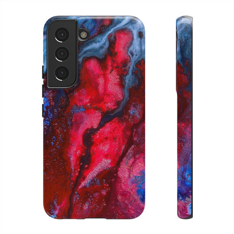 Neon Red Ink Art Android Case (Protective) Samsung Galaxy S22 Glossy Phone Case