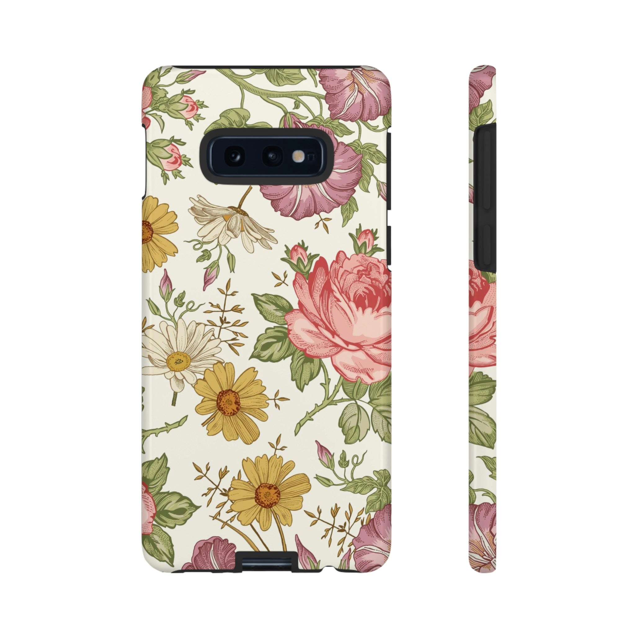 Fabric Vintage Flower Samsung Case (Protective) Samsung Galaxy S10E Glossy Phone Case