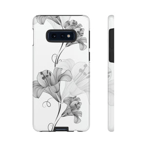 Lily Flower Monochrome Android Case (Protective) Samsung Galaxy S10E Glossy Phone Case