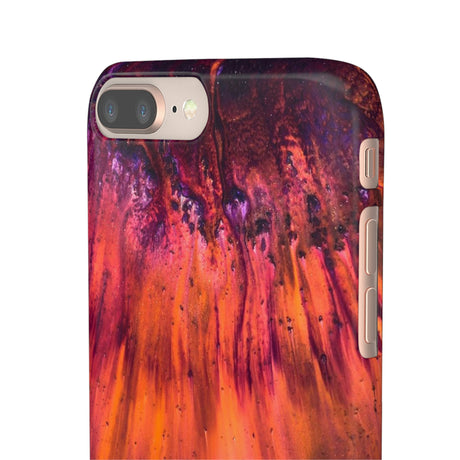 Orange Flow Ink Art iPhone Case (Slim) Phone Case