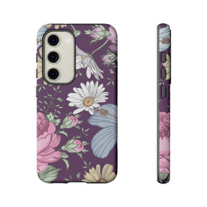 Purple Grass Vintage Flower Samsung Case (Protective) Samsung Galaxy S23 Matte Phone Case