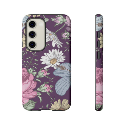 Purple Grass Vintage Flower Samsung Case (Protective) Samsung Galaxy S23 Matte Phone Case