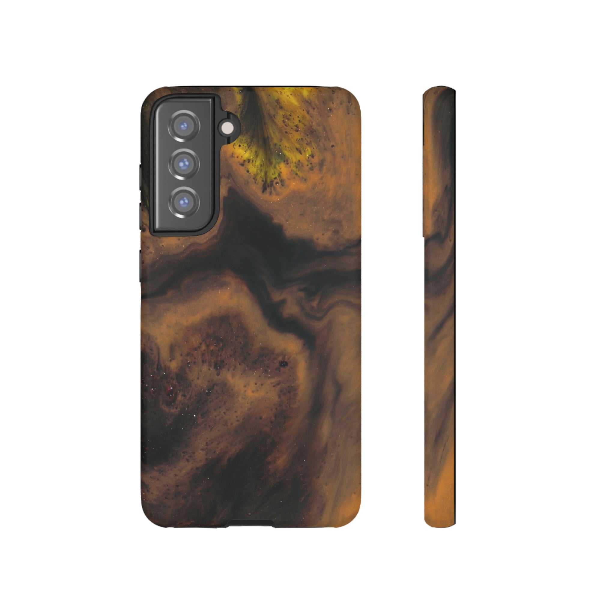 Brown Earth Ink Art Android Case (Protective) Samsung Galaxy S21 FE Matte Phone Case