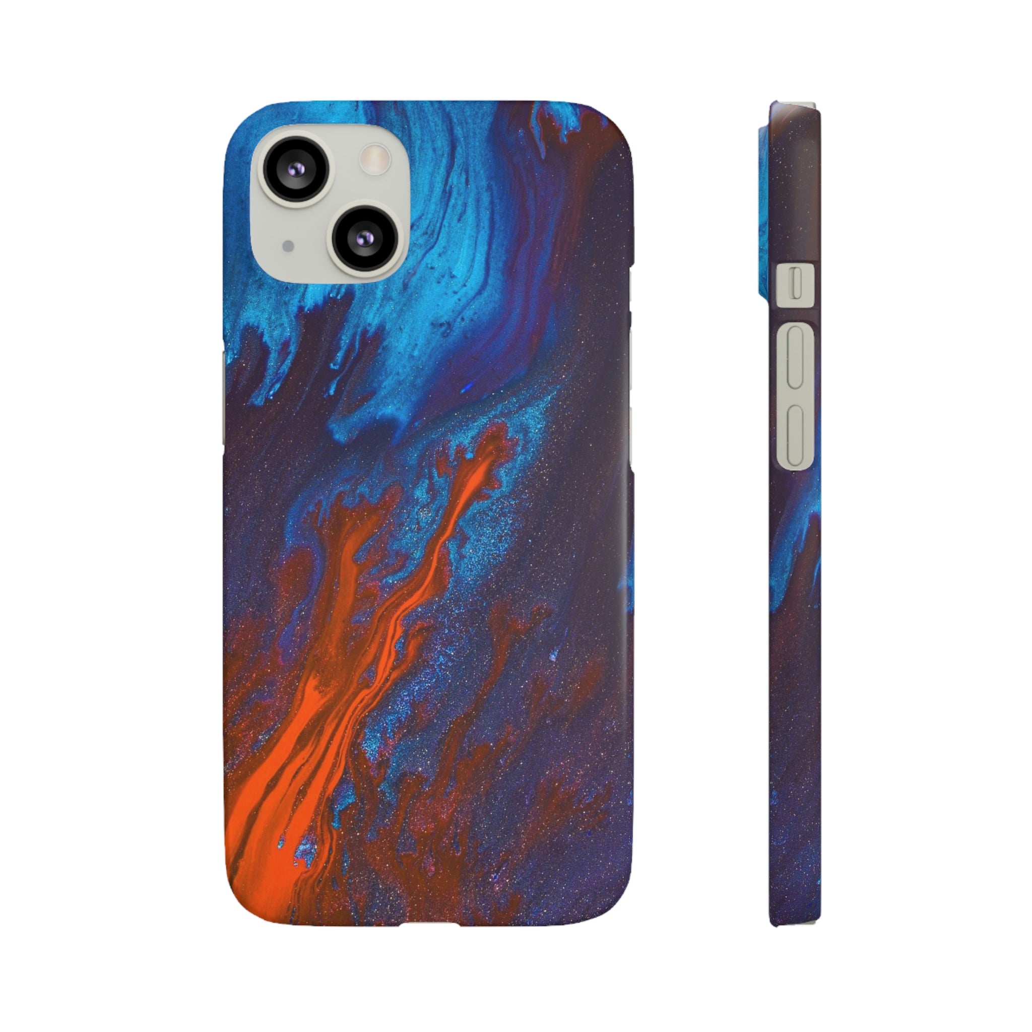 Orange Flame Ink Art iPhone Case (Slim) iPhone 13 Matte Phone Case