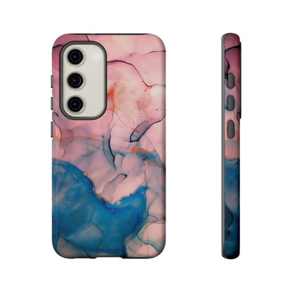 Pink Alcohol ink Marble Android Case (Protective) Samsung Galaxy S23 Glossy Phone Case