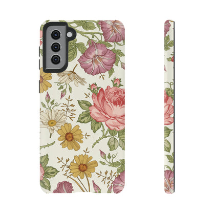 Fabric Vintage Flower Samsung Case (Protective) Samsung Galaxy S21 Plus Matte Phone Case