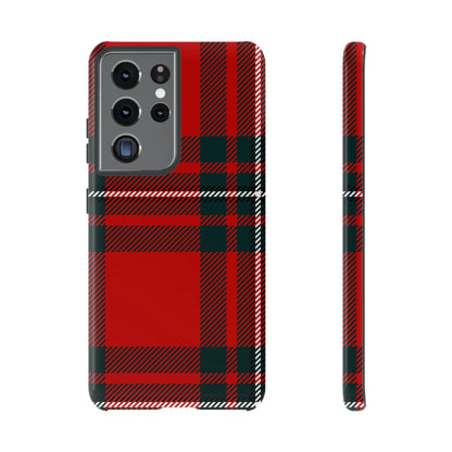 Plaid Pattern Red Android Case (Protective) Samsung Galaxy S21 Ultra Glossy Phone Case