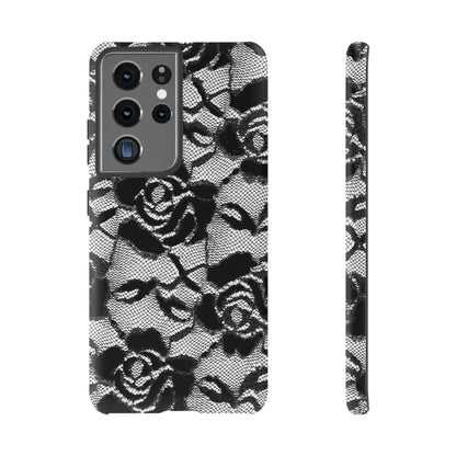 Black Rose Lace Gothic Flower Samsung Case (Protective) Samsung Galaxy S21 Ultra Matte Phone Case