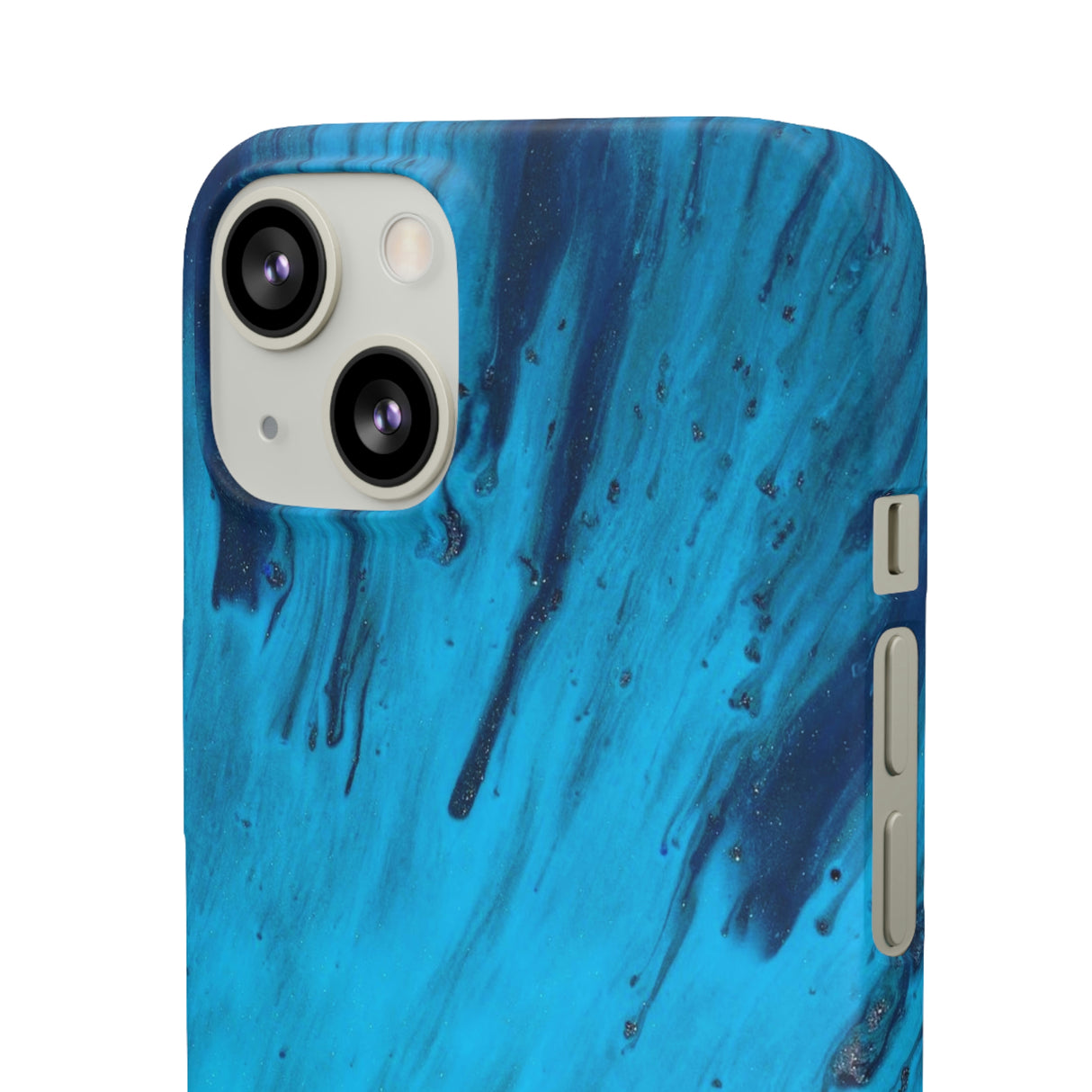 Light Blue Ink Art iPhone Case (Slim) Phone Case