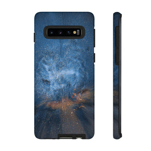 Blue Stardust Ink Art Android Case (Protective) Samsung Galaxy S10 Glossy Phone Case