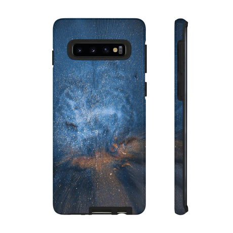 Blue Stardust Ink Art Android Case (Protective) Samsung Galaxy S10 Glossy Phone Case