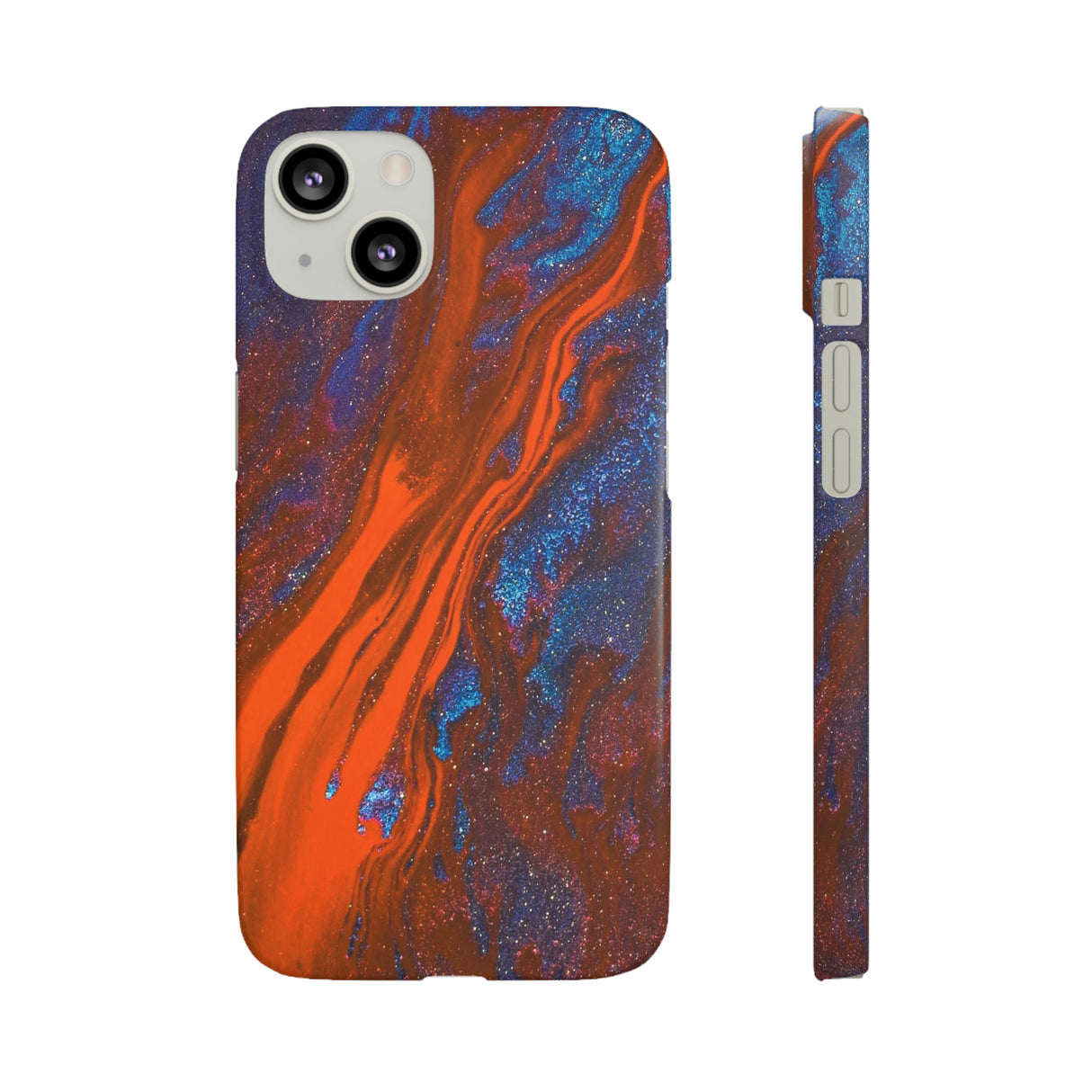 Orange Spikes Ink Art iPhone Case (Slim) iPhone 13 Matte Phone Case