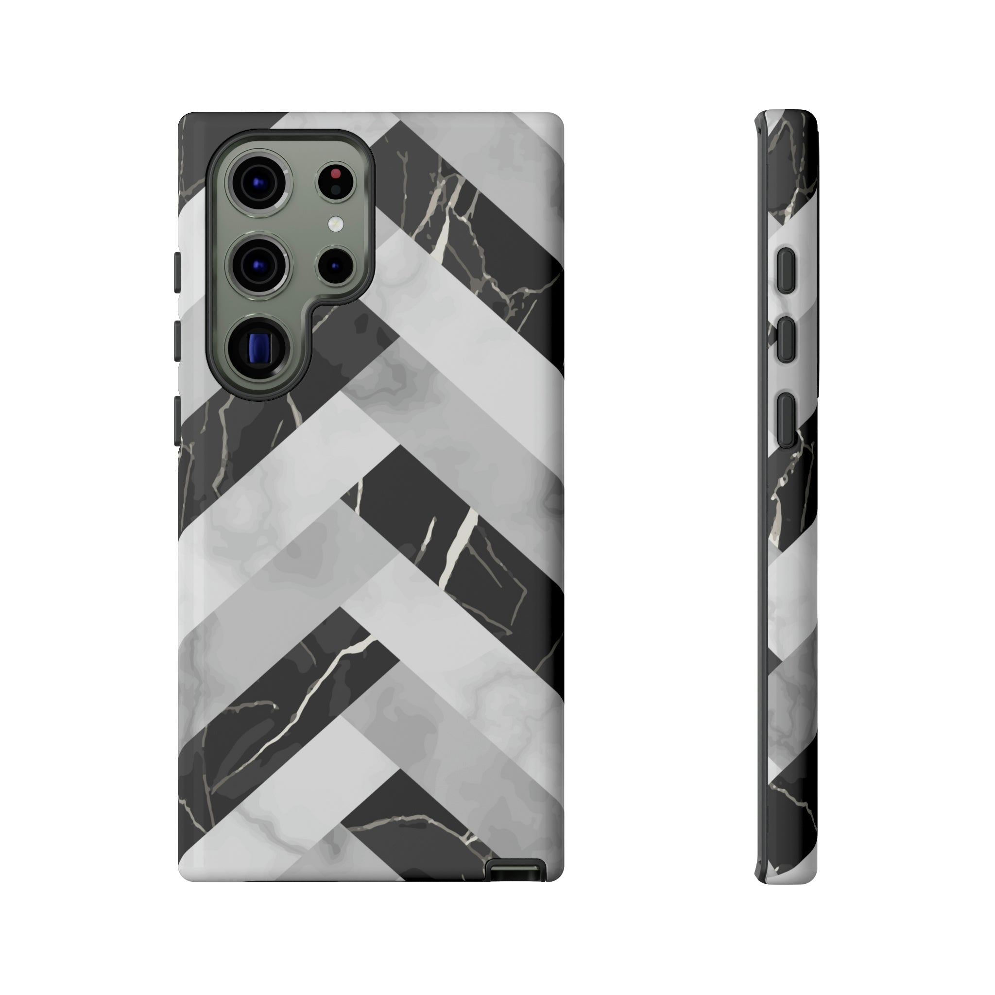 Grey Herringbone Android Case (Protective) Samsung Galaxy S23 Ultra Glossy Phone Case