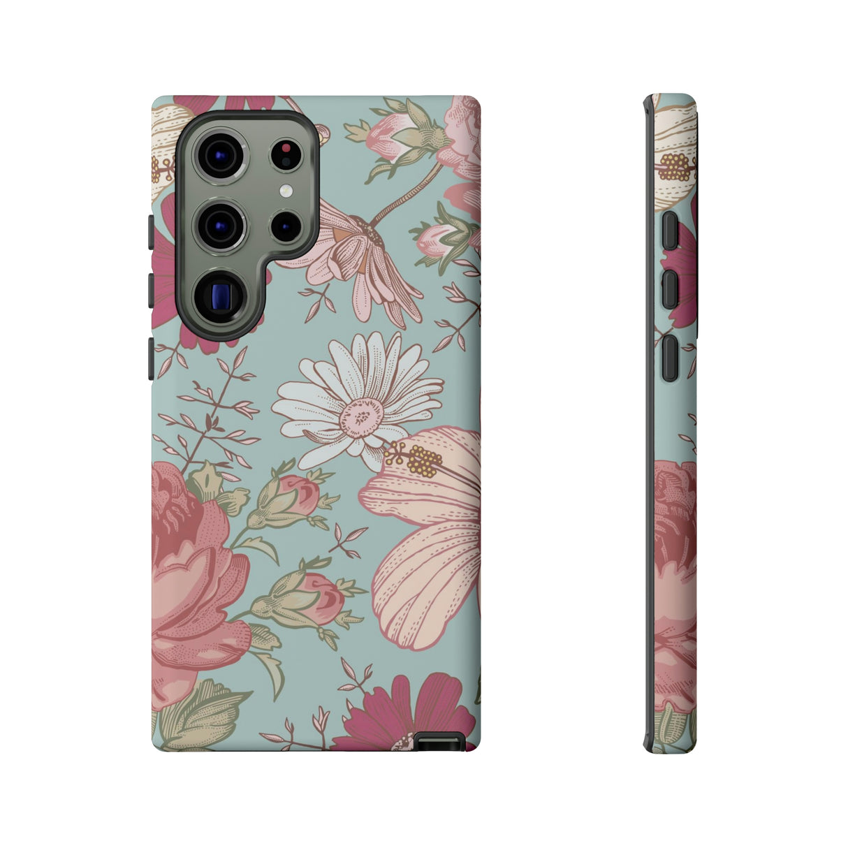 Hibiscus Vintage Flower Samsung Case (Protective) Samsung Galaxy S23 Ultra Matte Phone Case