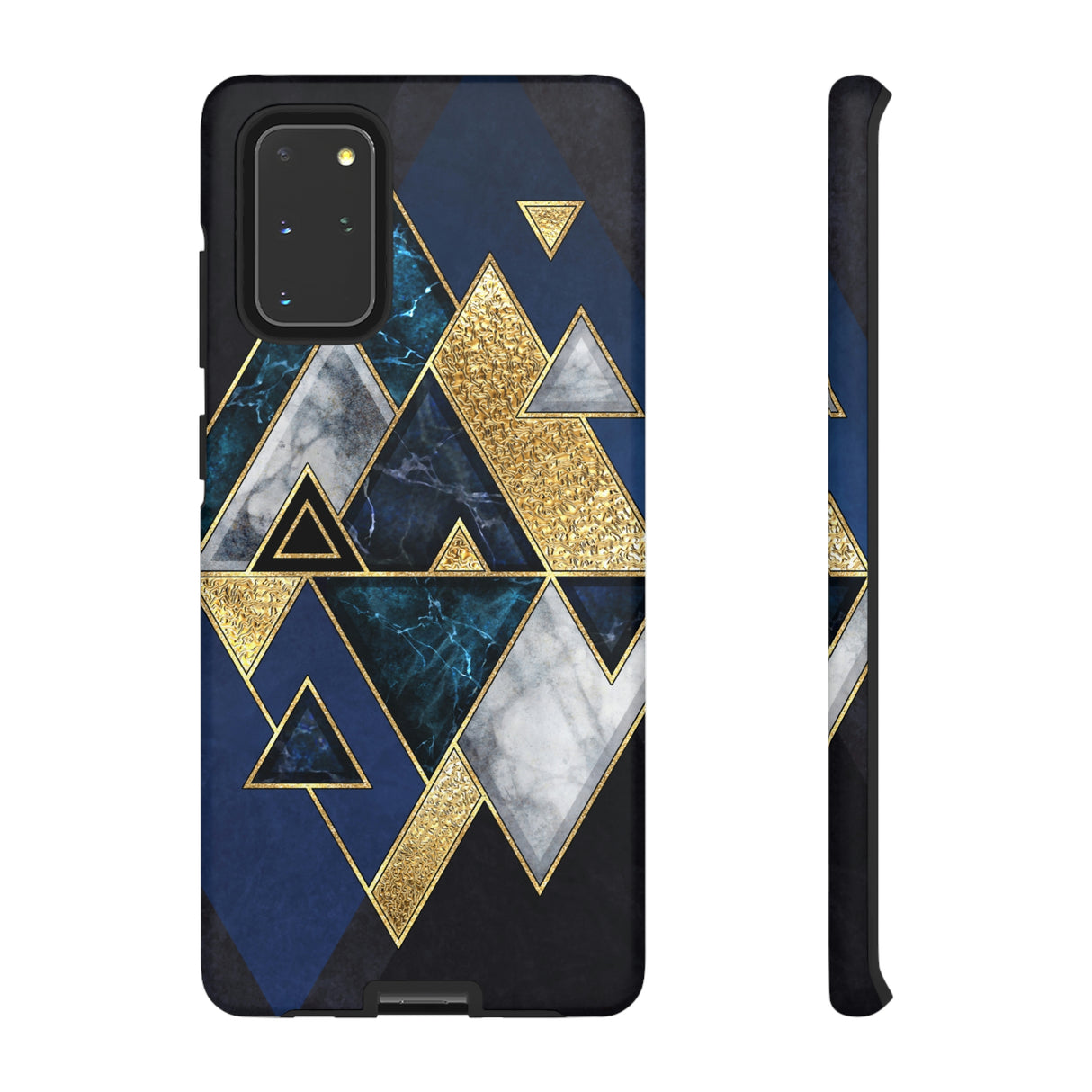 Dark Blue Geometric Android Case (Protective) Samsung Galaxy S20+ Matte Phone Case