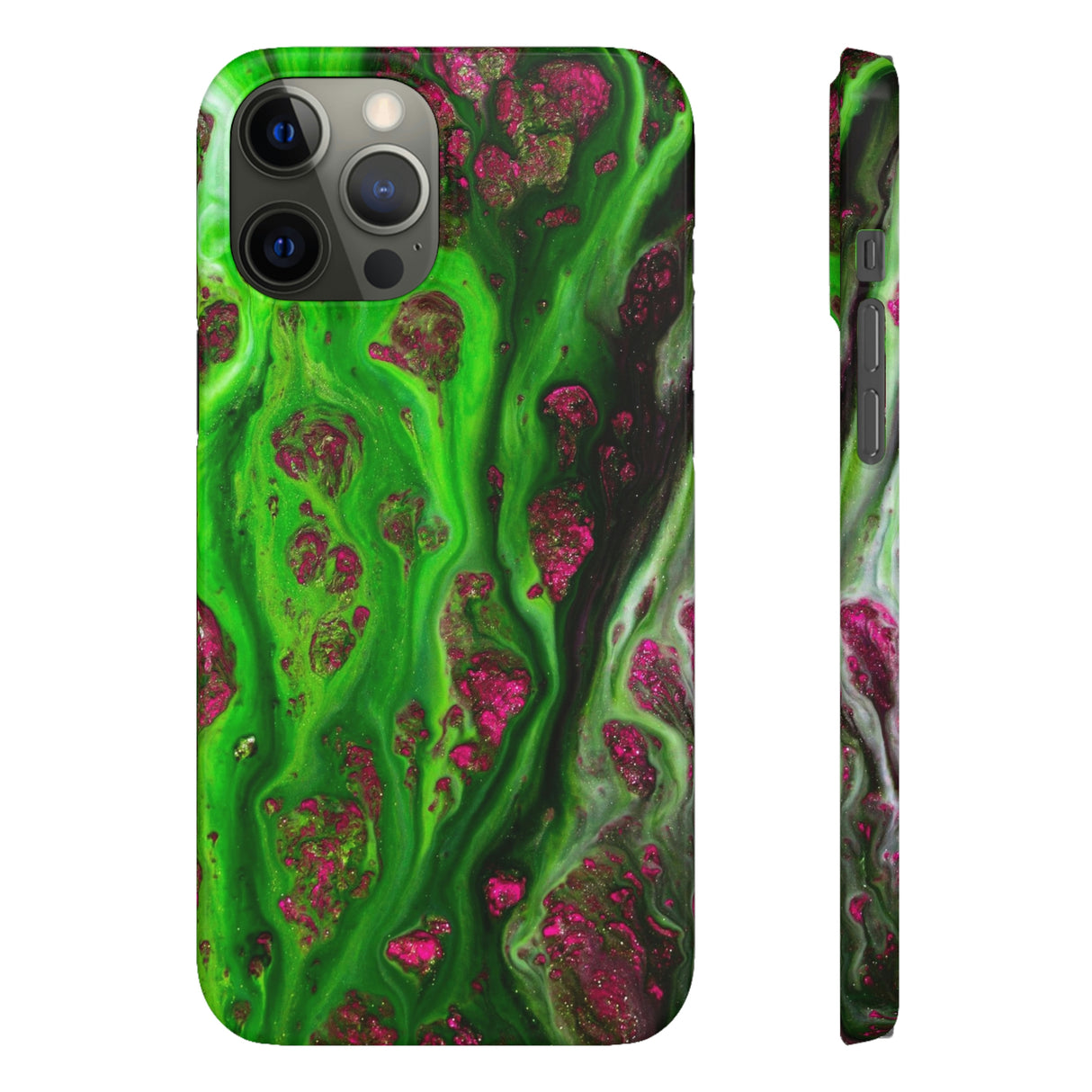 Toxic Green Ink Art iPhone Case (Slim) iPhone 12 Pro Max Glossy Phone Case