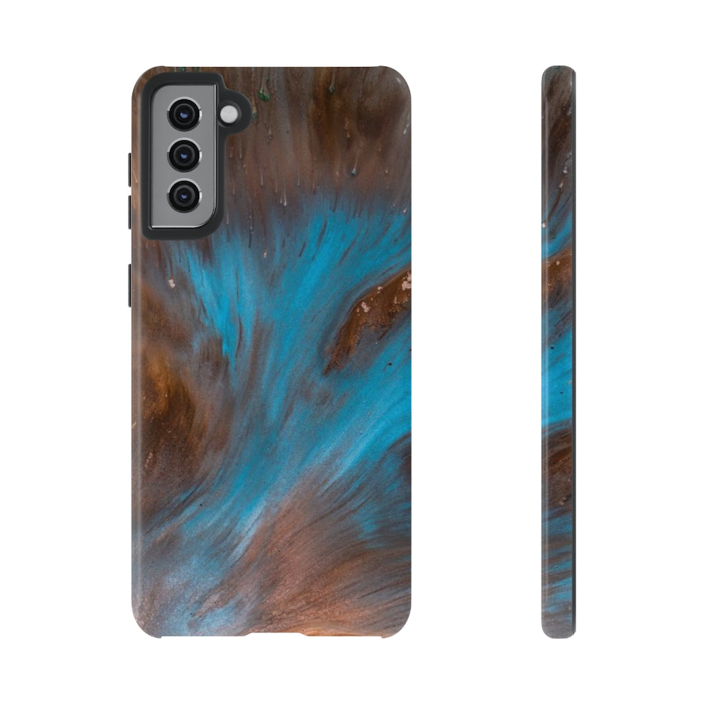 Blue Lagoon Ink Art Android Case (Protective) Samsung Galaxy S21 Plus Glossy Phone Case