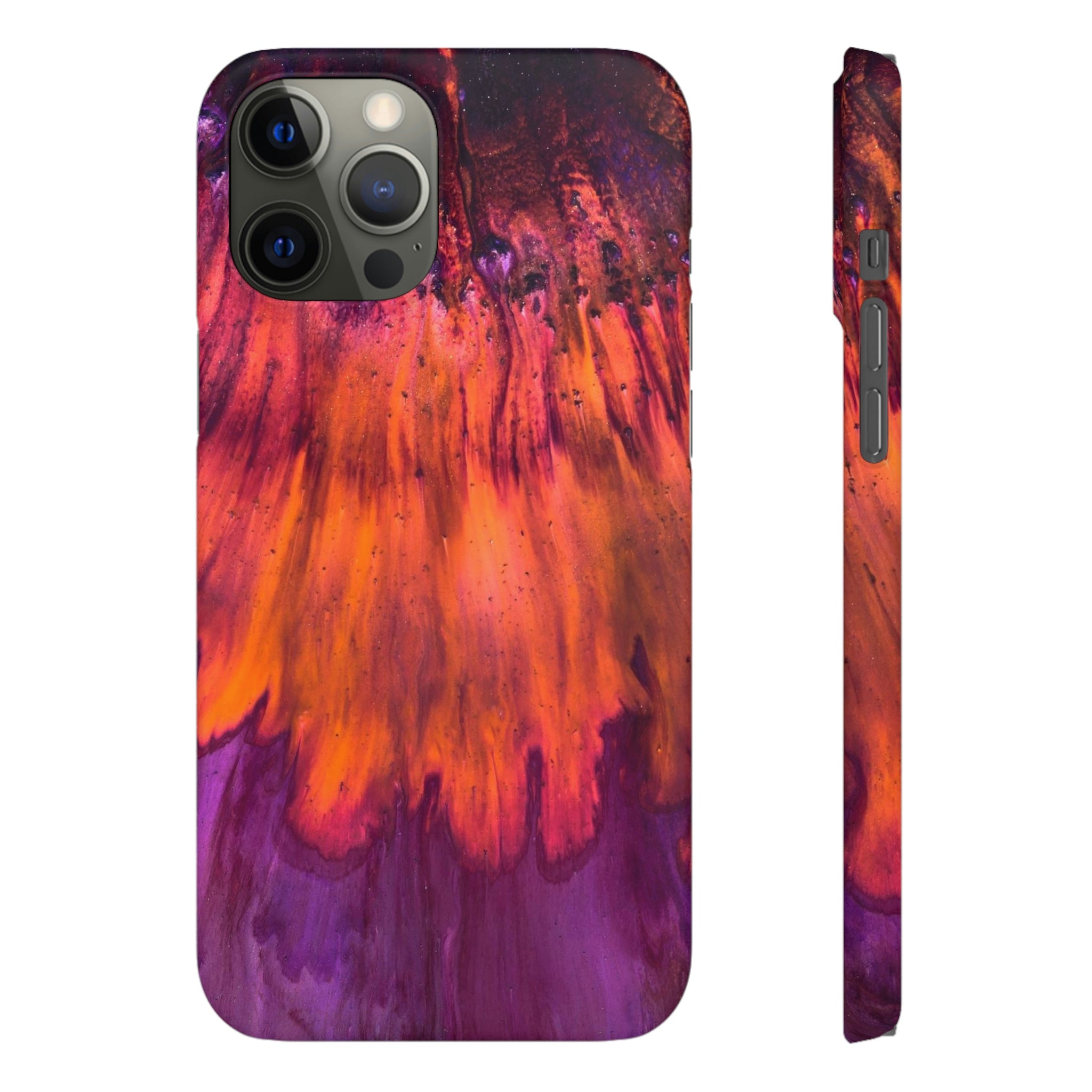 Orange Flow Ink Art iPhone Case (Slim) iPhone 12 Pro Max Matte Phone Case