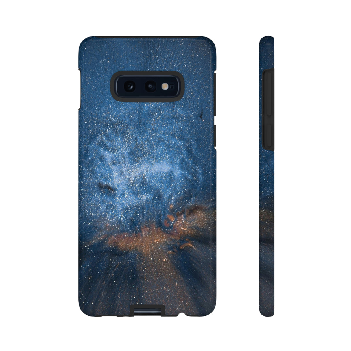 Blue Stardust Ink Art Android Case (Protective) Samsung Galaxy S10E Glossy Phone Case