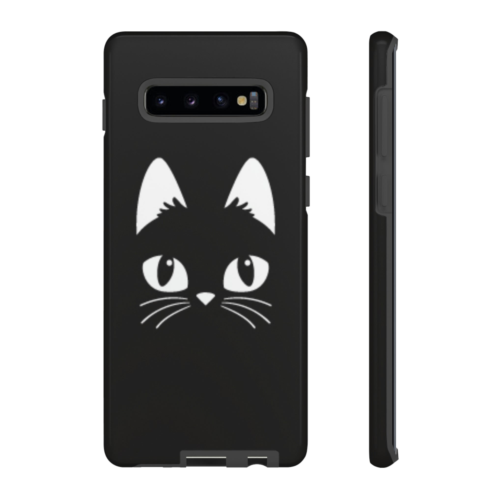 Cartoon Cat Icon Android Case (Protective) Samsung Galaxy S10 Plus Glossy Phone Case