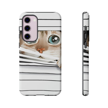 Cute Cat Window Android Case (Protective) Samsung Galaxy S23 Plus Glossy Phone Case