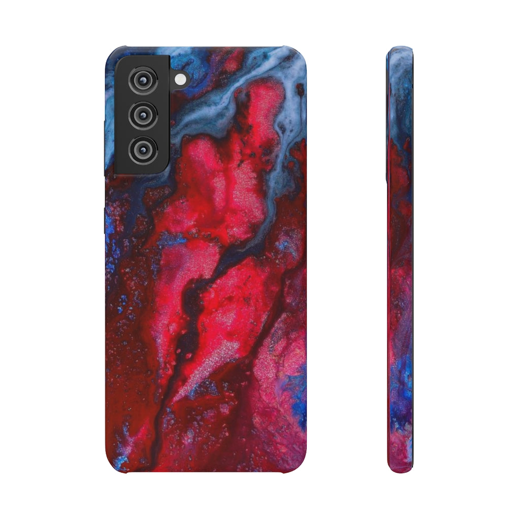 Neon Red Ink Art Android Case (Slim) Samsung Galaxy S21 Glossy Phone Case