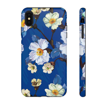 Elegant Flower on Blue iPhone Case (Protective) iPhone XS MAX Matte Phone Case